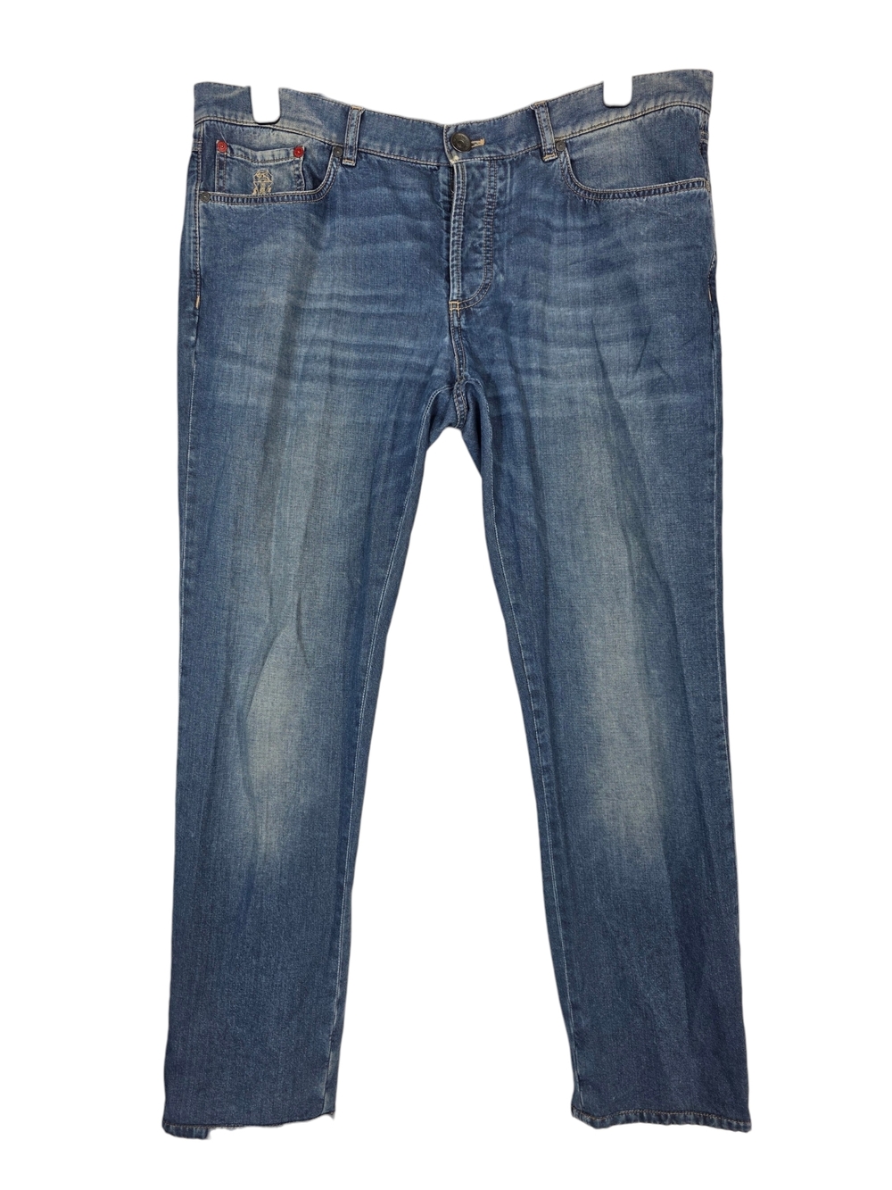 Brunello Cucinelli Men's Straight-Leg Jeans - Blue Denim